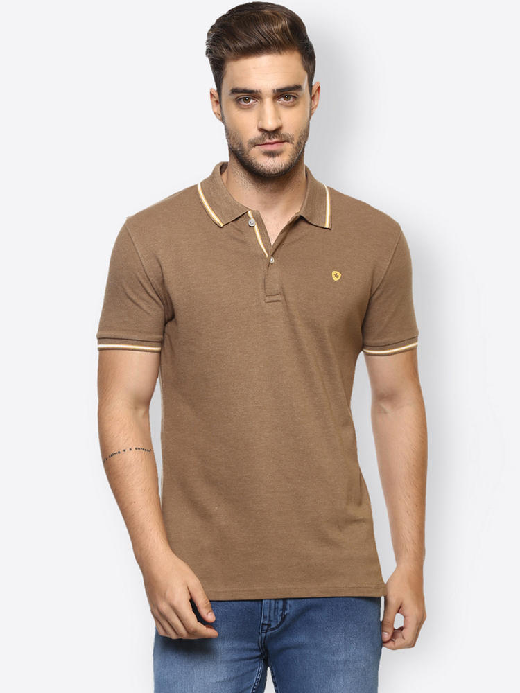 light brown polo shirt