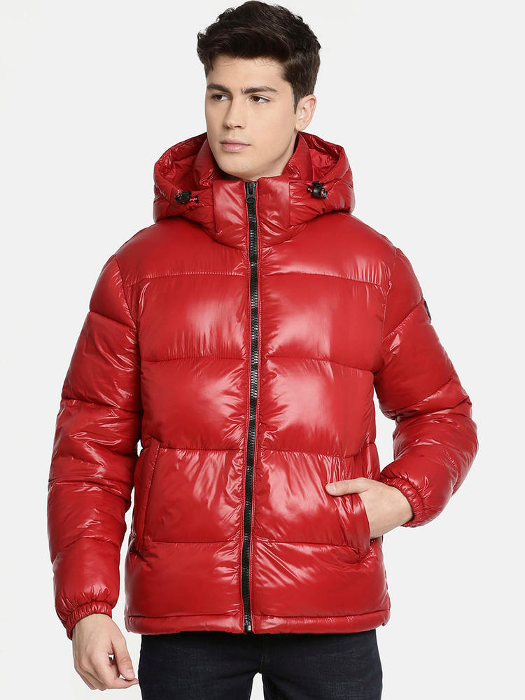 puffer bomber jacket with hood