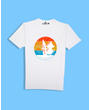 Sunset Surfing Graphic T-shirt - White
