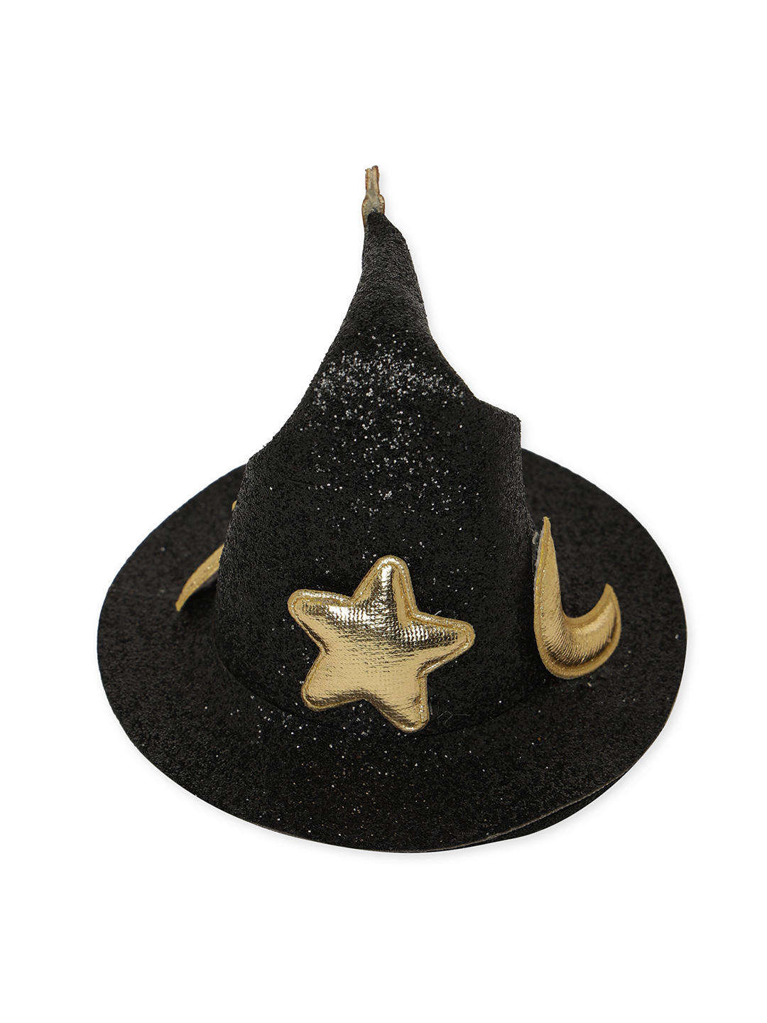 Kids Black Witch Hat with Glitter Pattern 