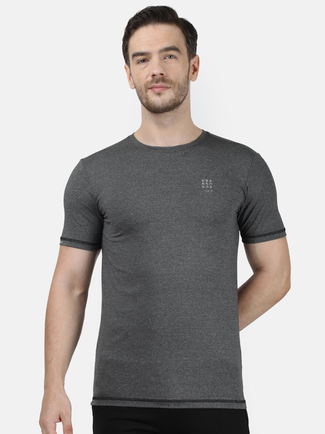 Rock.it D.Grey Round Neck Smart Fit T-Shirt