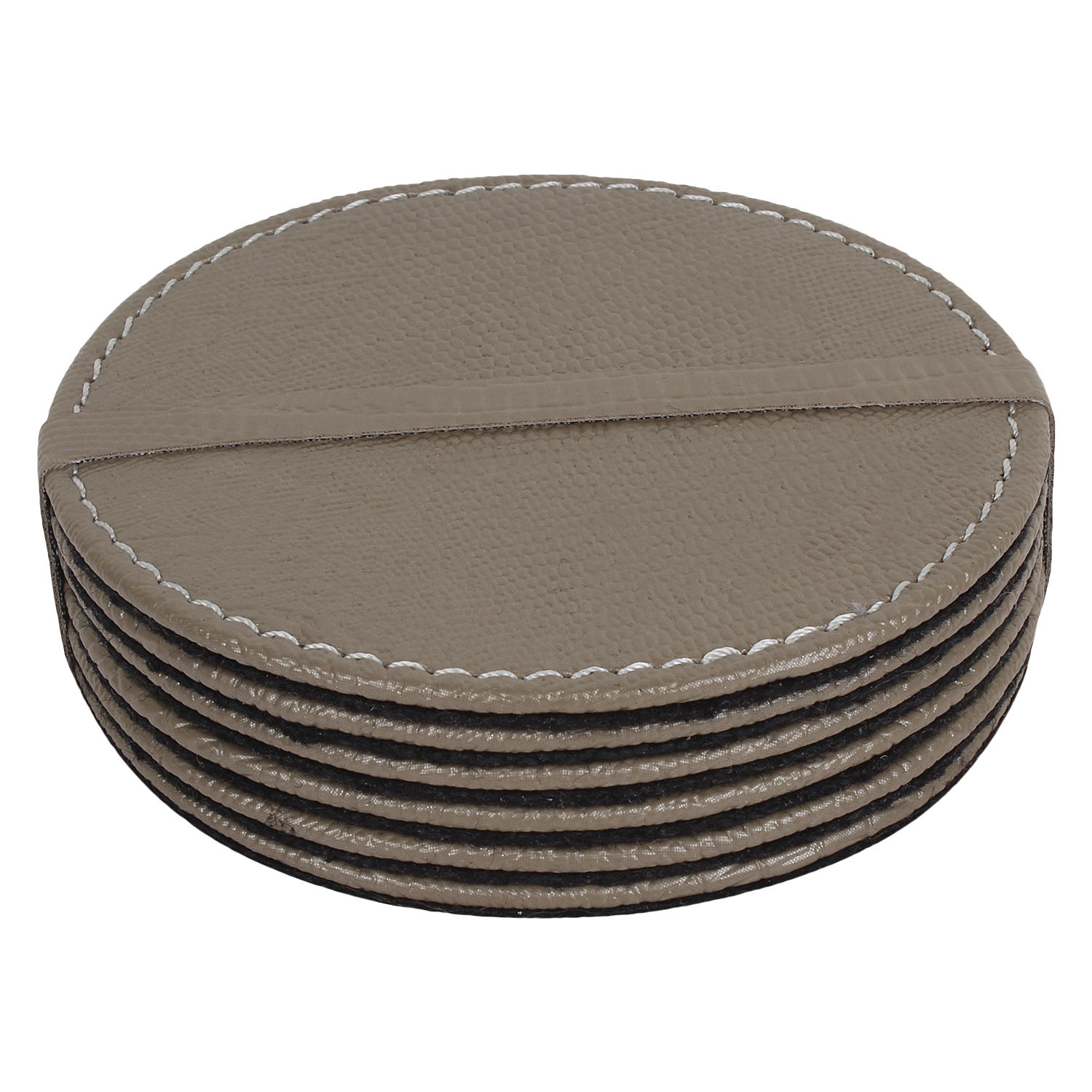 The Decor Mart Faux Leather Champagne Coasters Pack Of 6