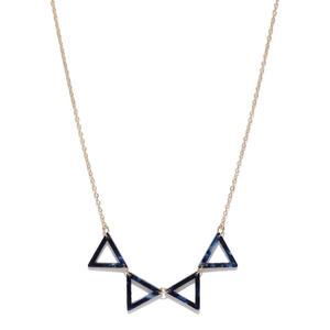 Gold-Toned and Blue Minimal Necklace