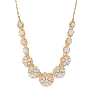 Women Gold-Toned and Pink Floral Necklace