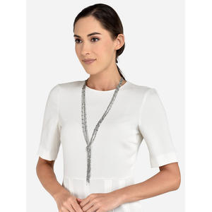 Toniq Silver Multi Layered Necklace For Women
