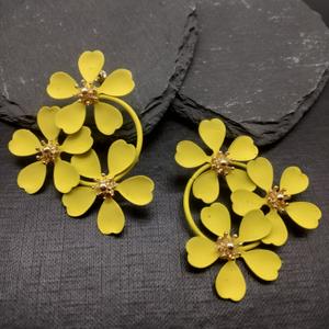 Yellow Floral Drop Earrings