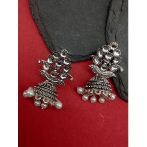 Silver Leaft Dome Earring