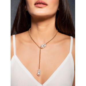 Toniq Trendy Boroque Pearl Dainty Charm Necklace For Women 