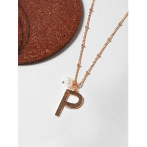 Gold-Toned Contemporary-Shaped Pendant With Chain