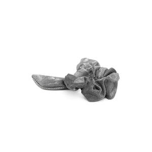 Trendy Knotted Bow Gun Metal Scrunchie For Women