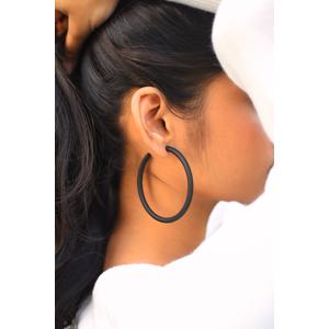 Black Circular Hoop Earrings