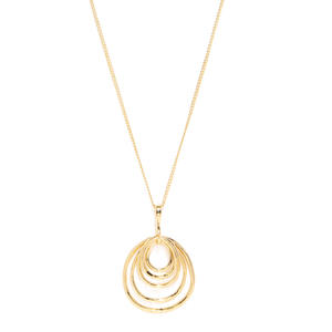 Gold-Toned Swirls Pendant With Chain
