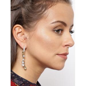 Gold-Plated Cz Contemporary Drop Earring For Women