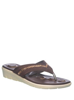 Softouch Brown Flat Slip On Sandal for Women