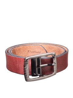 Khadim Men Maroon Leather Belt (Resizable)