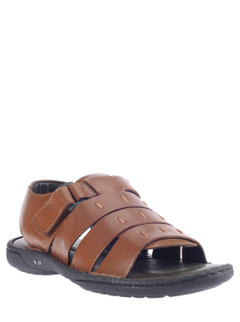 British Walkers Brown Leather Casual Sandal for Men