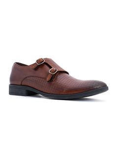 British Walkers Brown Leather Monk Formal Shoe for Men