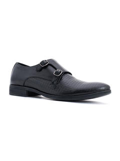 British Walkers Black Leather Monk Formal Shoe for Men