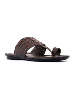 Lazard Brown Kolhapuri Slip-On Sandal for Men