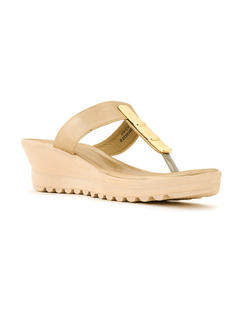 Cleo Gold Casual Heel Slip-On for Women