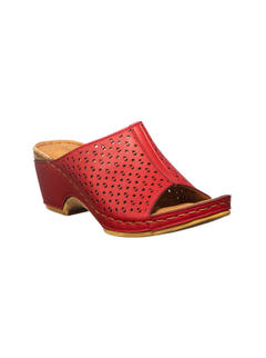 Sharon Red Mule Heel Sandal for Women