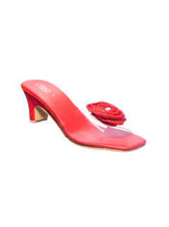 Cleo Red Casual Vintage Mule Heels for Women