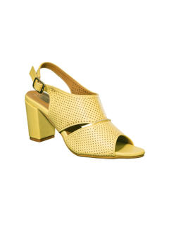 Cleo Yellow Peep-Toe Casual Heel Sandal for Women