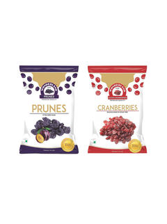 Dried Sliced Cranberries 200gm + Dried Pitted Prunes 200gm