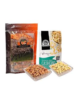 Dry Fruits Combo of California Almonds and Roasted and Salted Cashews (200 g and 100 g)