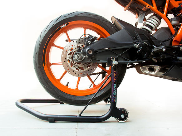 Rear Paddock Stand with Swing Arm Rest - Non Dismantlable Black
