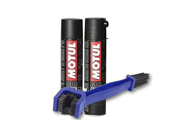 Chain Cleaning Brush with Motul Chain Clean and Lube 400 ml