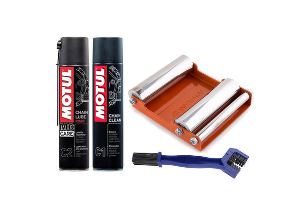 GRoller Med with Chain Clean Brush and Motul C1 C2 400 ml