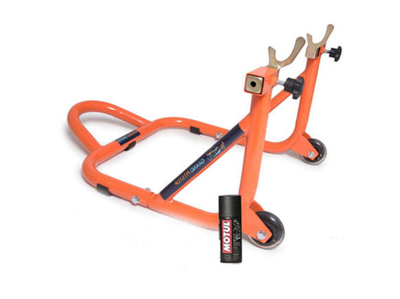 Free Motul Chain Clean C1 with GrandPitstop Rear Paddock Stand - Black/Orange Color
