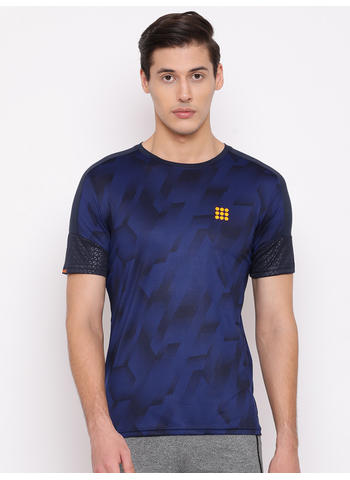 Rockit Navy Round Neck Smart Fit T-Shirt