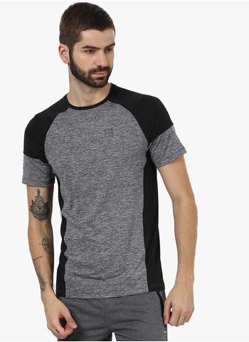 Rockit Black Round Neck Smart Fit T-Shirt