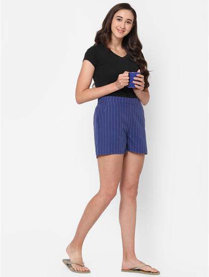 Cosy Striped Cotton Lounge Shorts