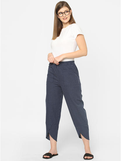 Navy Checked Lounge Pants