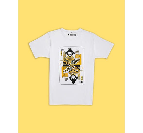 Gold Battle Of Spades Tee-White