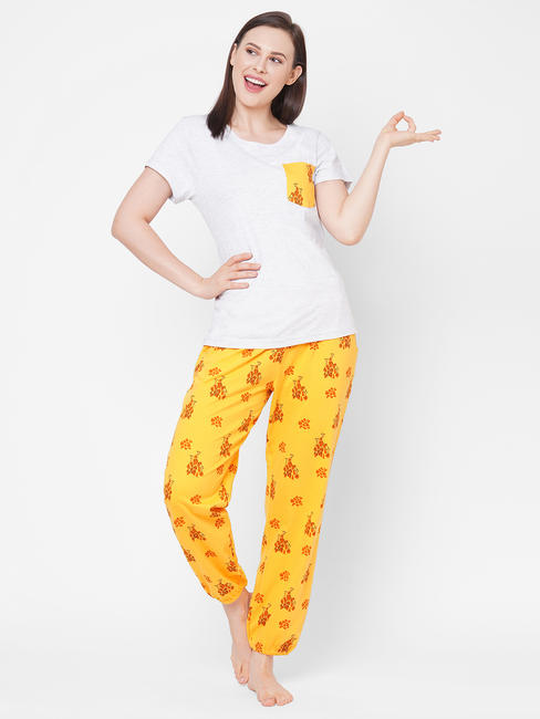 Comfy Yellow Cotton Pyjama Set