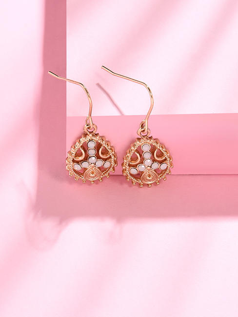 Toniq Gold Cz Stone Teardrop Earrings For Women