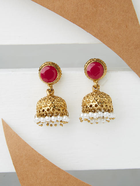 Ethnic Indian Traditional Beautiful Gold Jhumka For Women