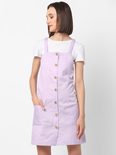 Lilac Pinafore Dress