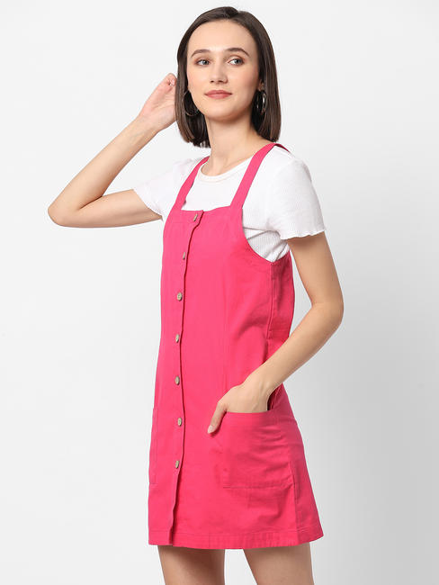 Bright Pink Pinafore Dress