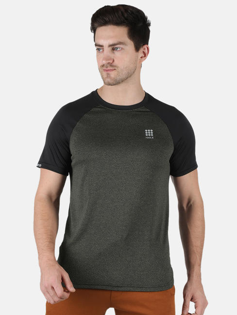 Rock.it Olive Round Neck Smart Fit Half Sleeve T-Shirt