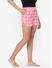 Pink Checked Cotton Lounge Shorts