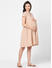 Beige Striped Maternity Dress