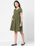 Olive Striped Maternity Dress