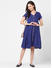Radiant Blue Checked Maternity Dress