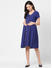 Radiant Blue Checked Maternity Dress