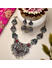  Ethnic Indian Traditional Oxidized Silver Goddess Lakshmi Temple Jewellery Set For Women